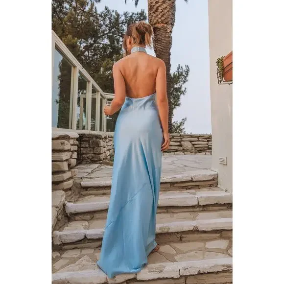 Show Me Your Mumu Jasmine Halter Maxi Dress in Baby Blue Luxe Satin XS is available for purchase on au PAY Market - Imported Goods Online Store Co.Ltd. | au PAY Market - Show Me Your Mumu Jasmine Halter Maxi Dress in Baby Blue Luxe Satin XS is available for purchase on au PAY Market - Imported Goods Online Store Co.Ltd. | au PAY Market -
